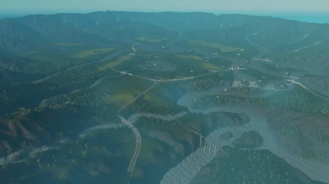 Crater Falls map overview in Cities: Skylines